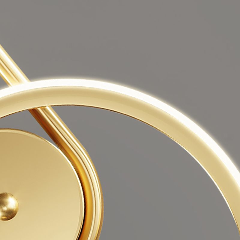 Glass Round Shape Wall Light Modern Style 2-Lights Wall Mount Light Fixture