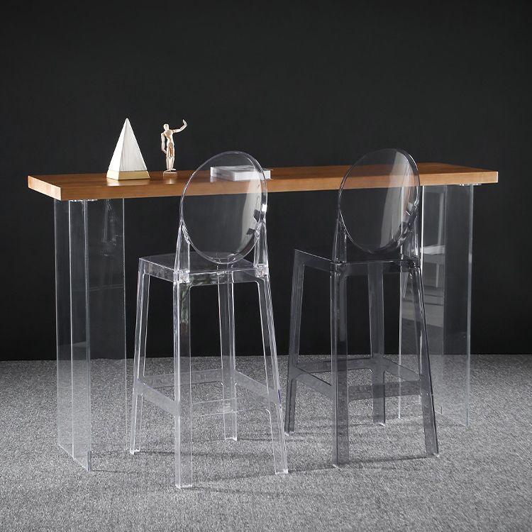 Dining Room Modern Acrylic Barstool 4 Legs Bar Stool with Pedal