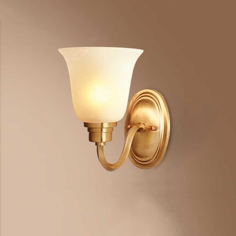 Semplicità vintage Bell Bell Vanity Lights Sconce Milk Glass Wall Monte Flaching per bagno