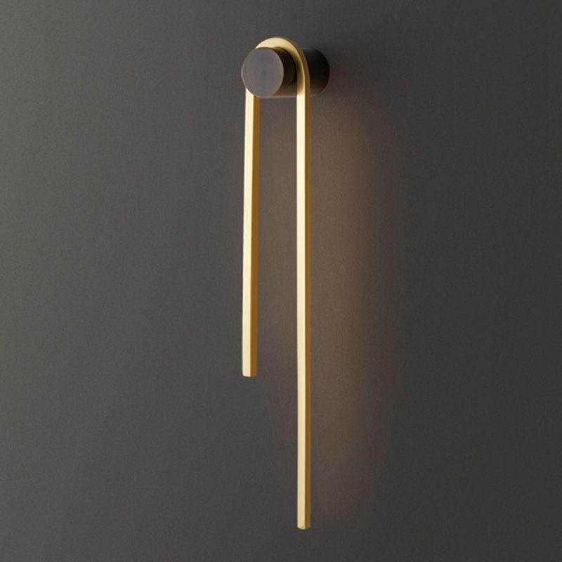 Post-Modern Wall Sconce Thin-Line Brass Sconce Lighting in Gold for Bedroom