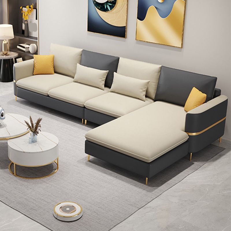 106.29" L Faux Leather Sectional Stain-Resistant Square Arm Sectional