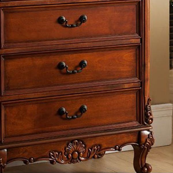 Traditional Rubber Wood Storage Chest Bedroom Chest with Drawers