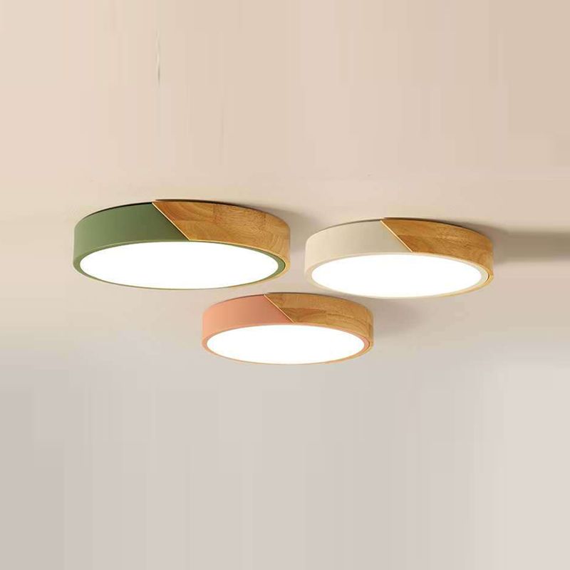 Nordic Simple Flush Plafond Licht Houten LED Flush Mount Verlichting voor Slaapkamer