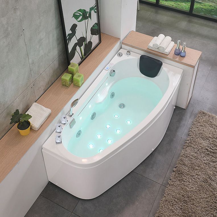 Corner Acrylic Bathroom Bath Tub Modern Back to Wall Soaking Tub
