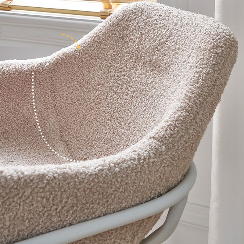 Scandinavian Upholstered Armed Bar Stool Matte Finish Footrest Home Stool