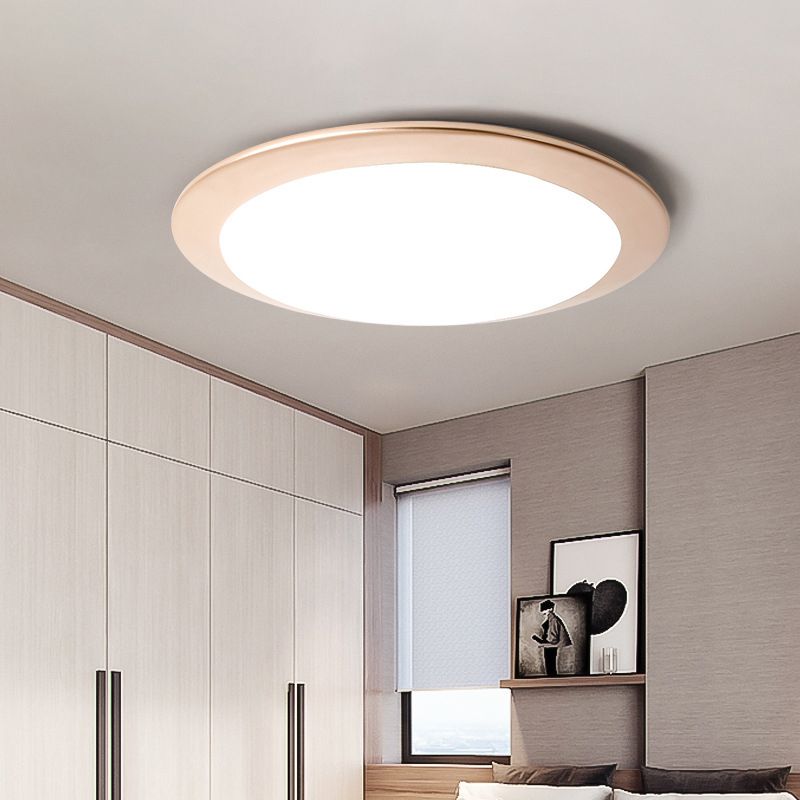 Platillo volador, luz de techo empotrada, lámpara de techo LED integrada de acrílico nórdico dorado/plateado de 16 "/20" de diámetro para dormitorio