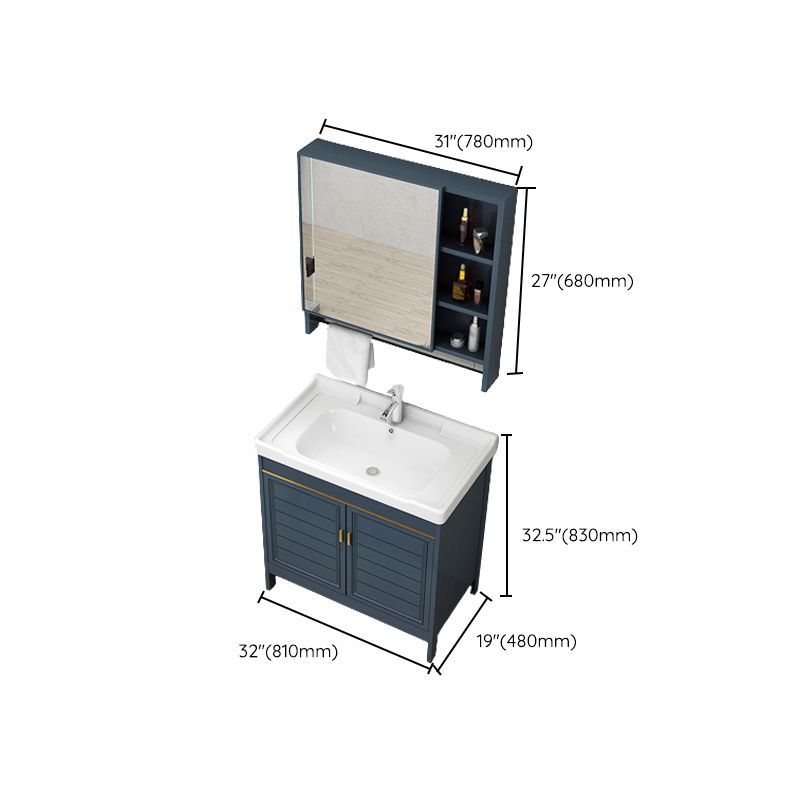 Modern Bathroom Vanity Freestanding 2 Doors Bathroom Vanity Set with Sink