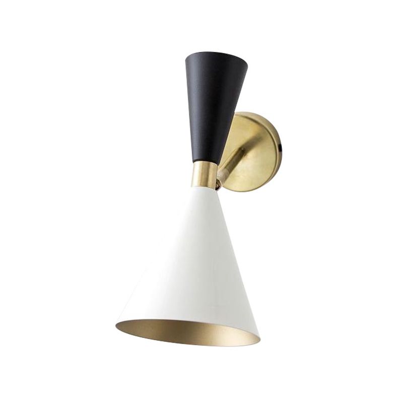 Metal Flare Shape Wall Light Modern Style 1 Light Wall Light Sconce in White