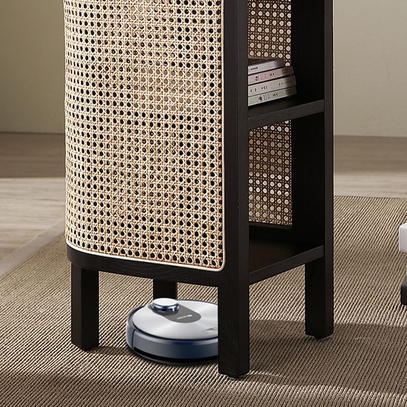 15" Wide Side Table 4 Legs Solid Wood Accent Side Table with Storage