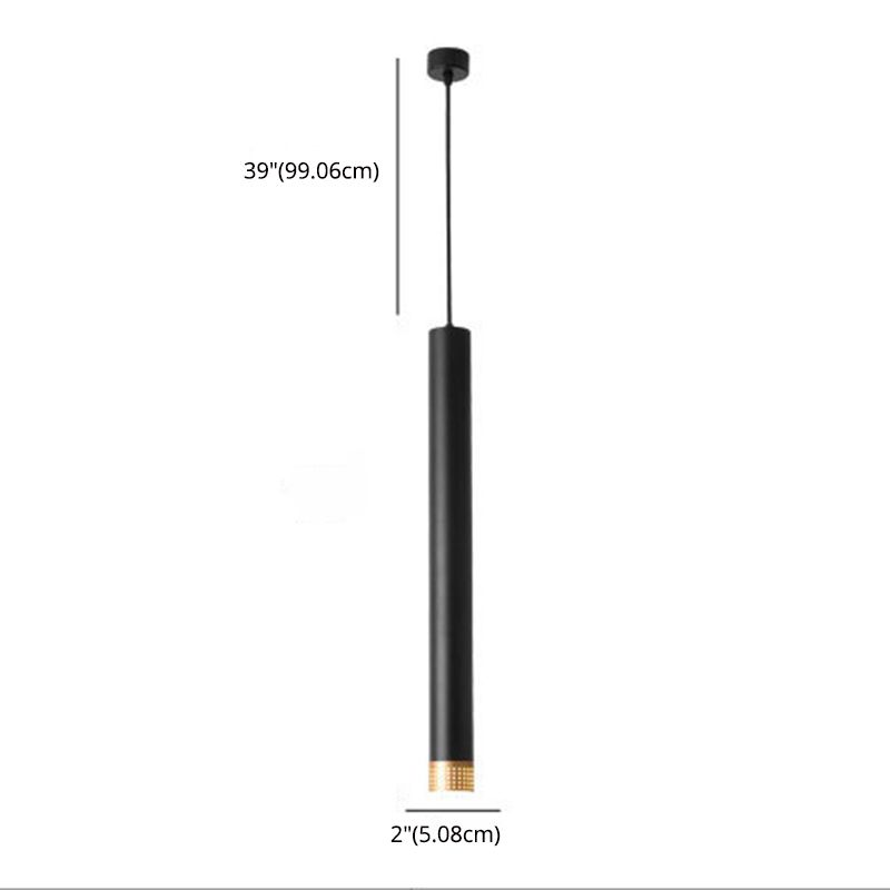 Aluminum Tube Shade Suspension Light Minimalist LED Ceiling Pendant with Beehive Design