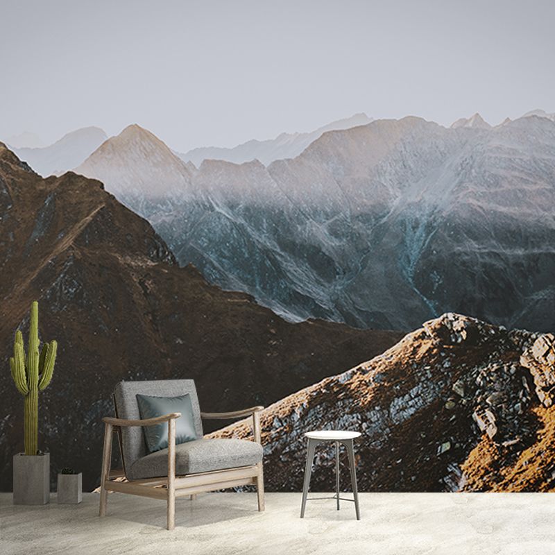 Photography Mountain Range Mural Mildew Resistant Wallpaper Sleeping Room Wall Mural