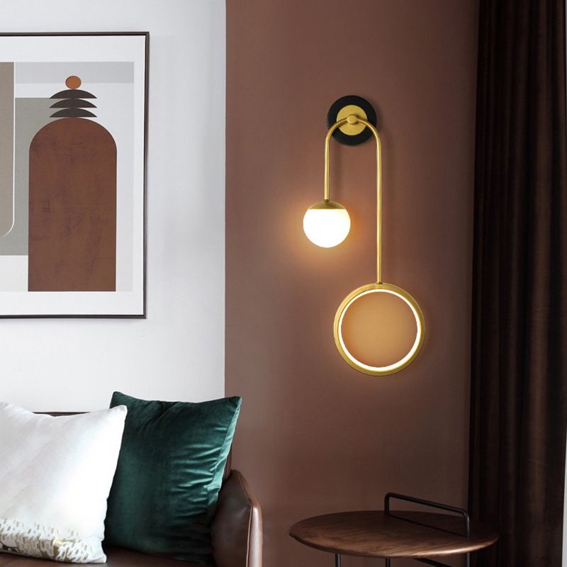 Modern Unique Shape Wall Mount Light Fixture 2 Light Wall Light Sconce in Gold