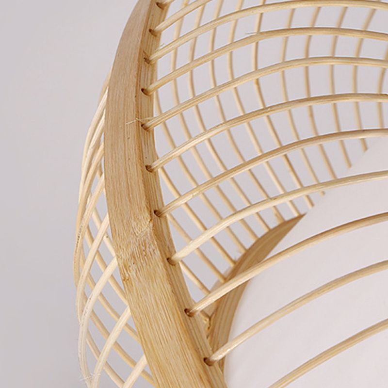 Asia Circle Flush Mount Ceiling Light Bamboo Flush Mount Lighting for Bedroom