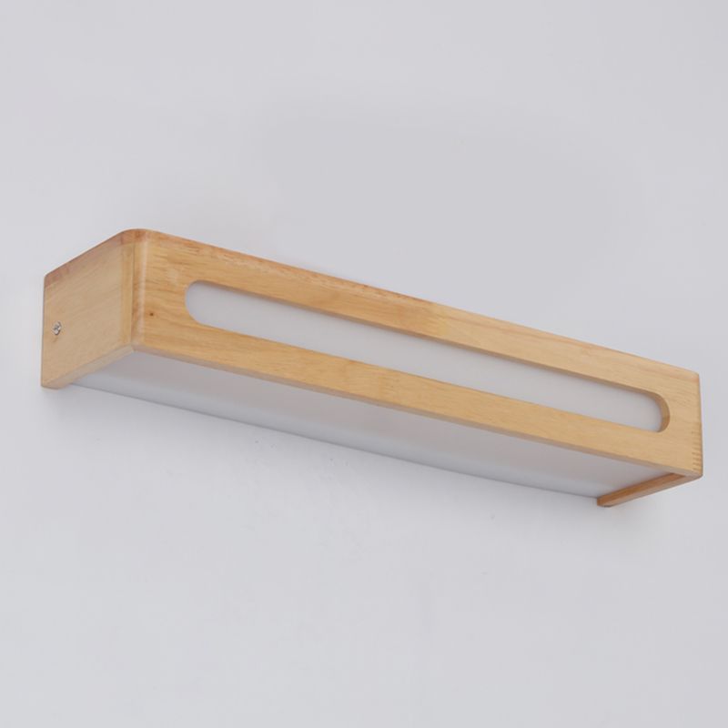 Semplicità rettangolo di vanità specchio luci da parete in legno per bagno