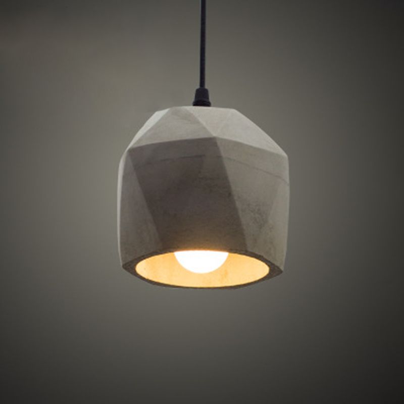 Ciment 1-Light suspendu lampe, éclairage pendentif gris gris minimaliste pour salle à manger du salon