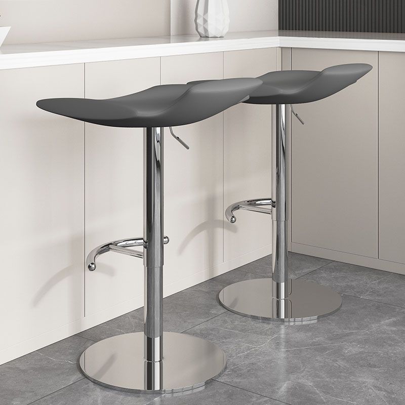 Adjustable Armless Swivel Barstools Saddle Seat Bar Stool with Chrome Base