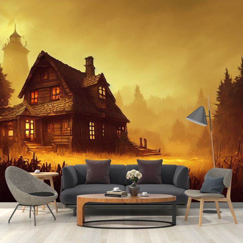 Creative Forest Illustration Mural Moisture-proof for Living Room and Bedroom Decoration