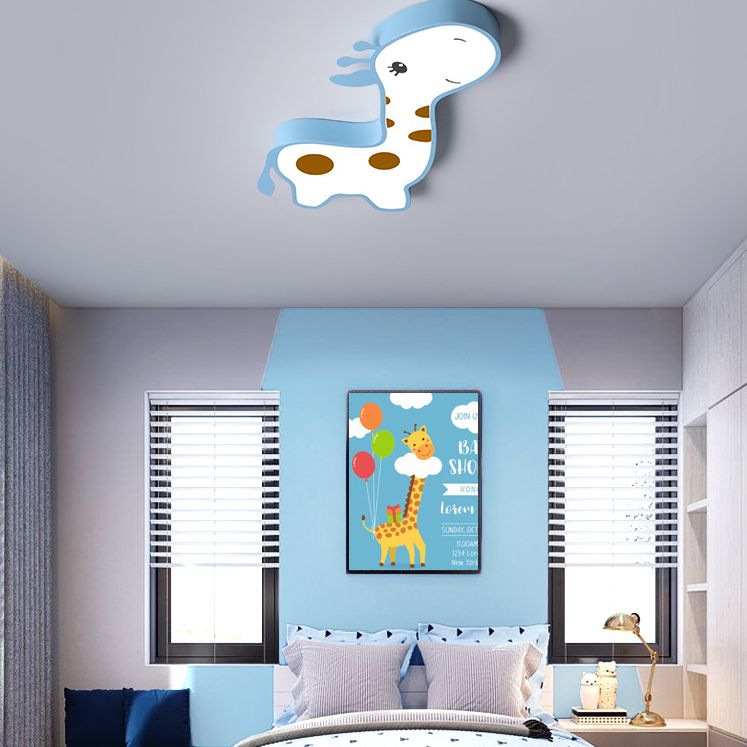 Giraff Flush Mount Ceiling Light Fixture Cartoon Acrylic Ceiling Mount Chandelier for Children Room