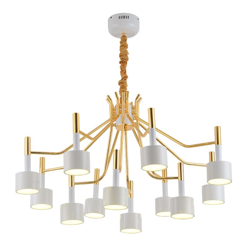 Postmodern Style Chandelier Branching Hanging Pendant Light with Iron Shade