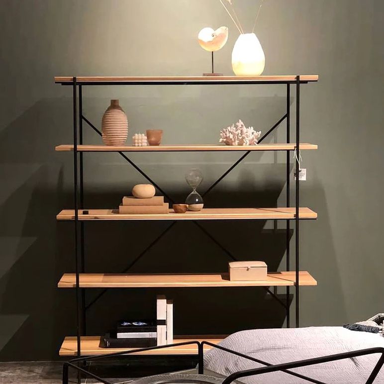 Modern Solid Wood Bookshelf Rectangular Shelves Bookcase for Home Office