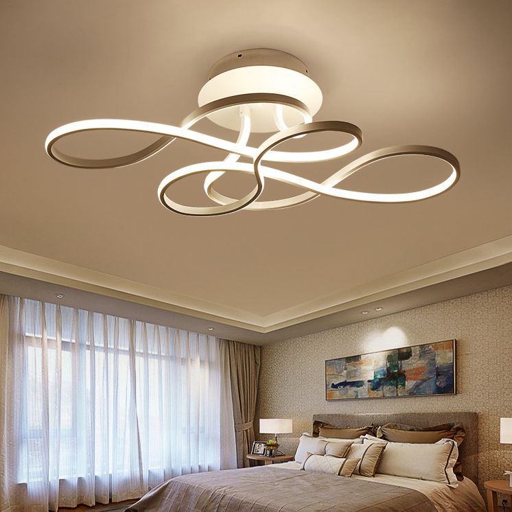 Spring Semi Flush Light Fixture Minimalistic Acrylic LED Semi Flush Mount Ceiling Fixture