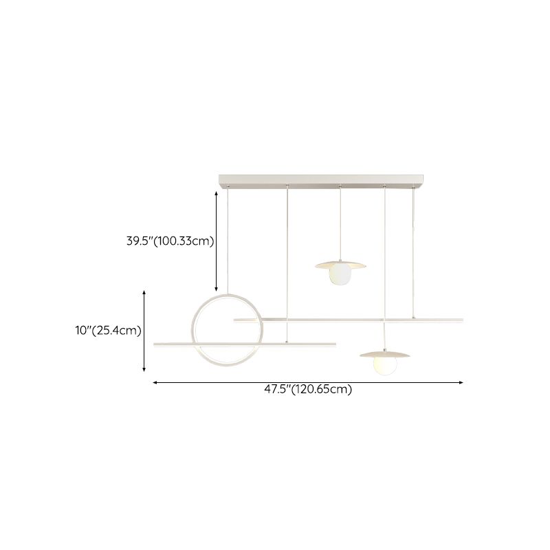 Modern 2/3/5-Light Kitchen Island Lighting White Shaded Island Pendant Lighting