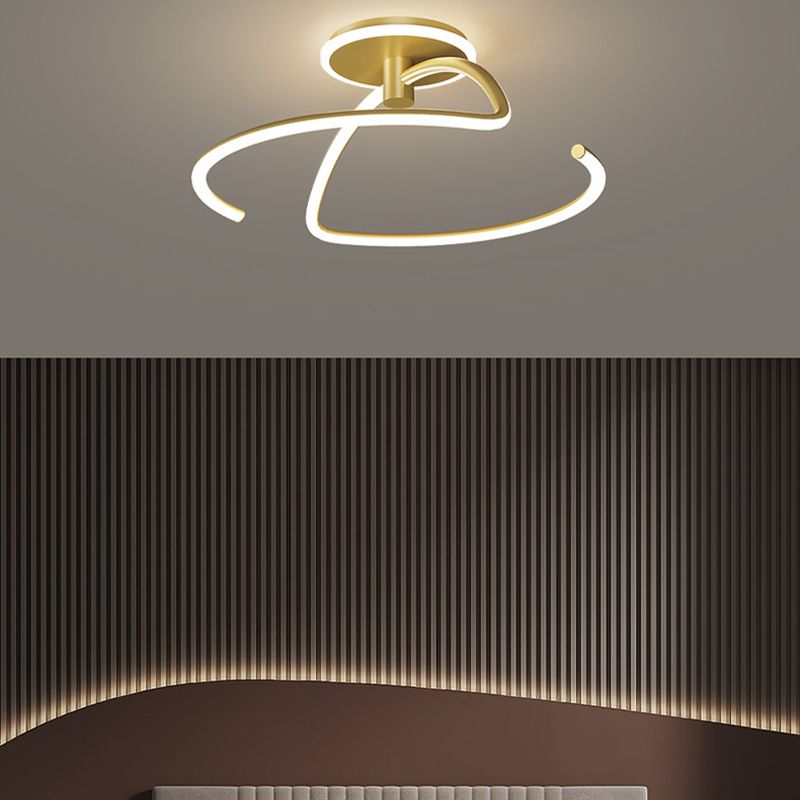 Lampada a soffitto a forma lineare in stile moderno Metal 2 Luce Luce per sala da pranzo