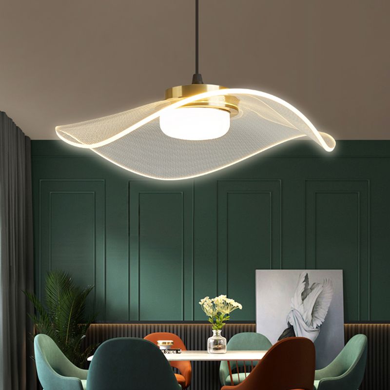 Gesneden LED Pendulum Light Simplicity Acryl Clear Hanging Light voor eetkamer