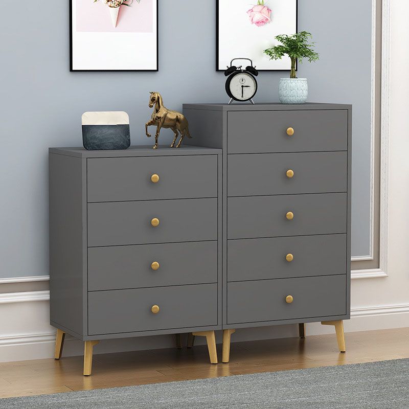 Glam Vertical Engineered Wood Storage Chest Bedroom Chest with Drawers
