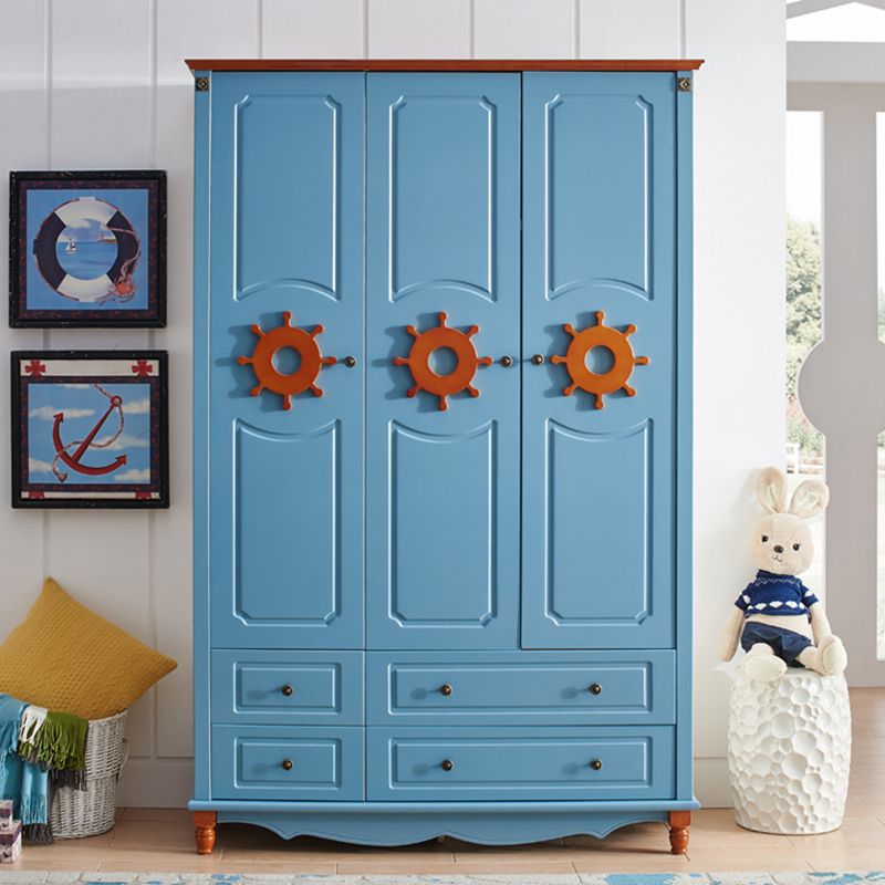 Coastal Engineered Wood Armoire for Bedroom Matte Finish Cabinet with Hinged Door