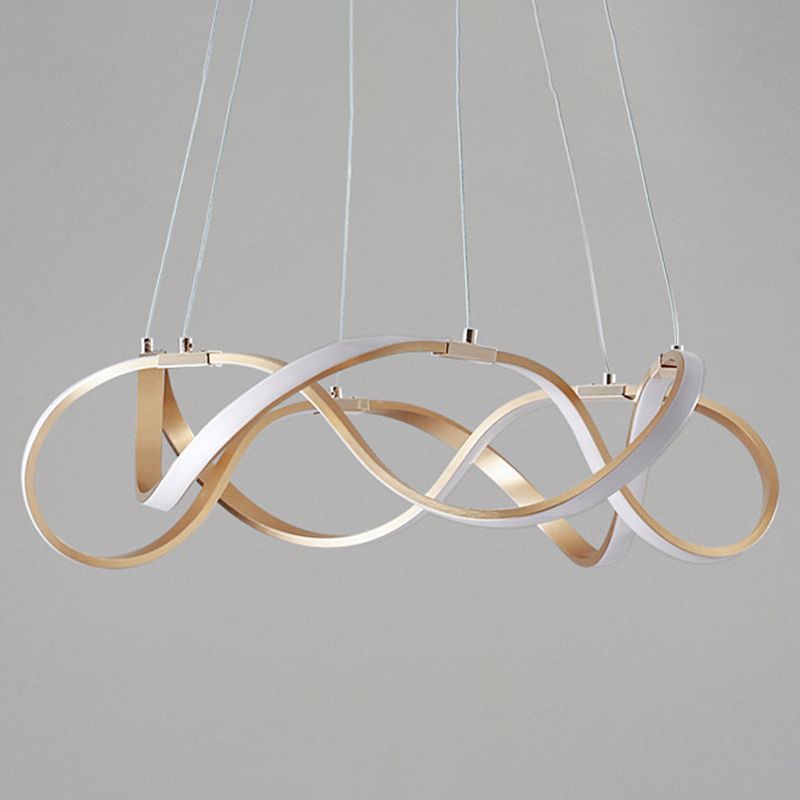 Aluminium LED Hanging Lamp in Modern Luxury Style Acrylic Linear Pendant Light for Living Room