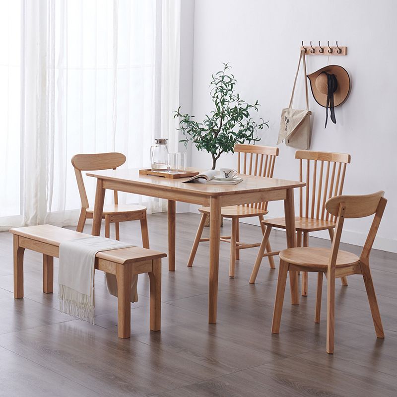 Mesa de madera de balata rectángulo mesa de comedor moderna con 4 patas para restaurante