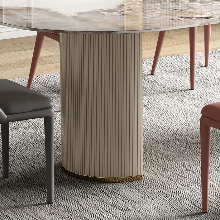 Traditional Luxury Furniture Oval Double Pedestal Dining Room Table for Home