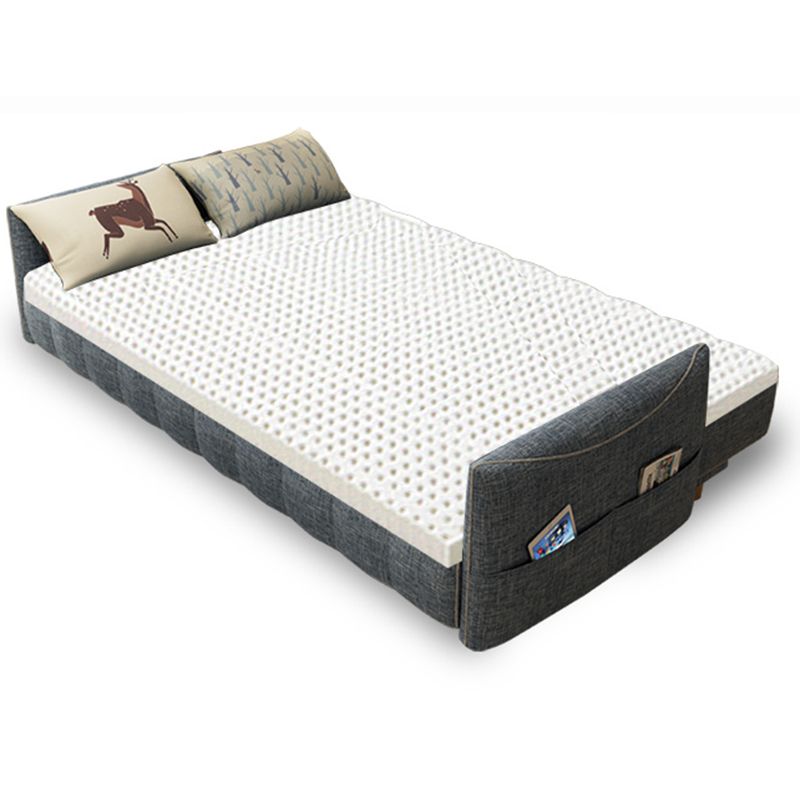 Cotton Blend and Faux Leather Contemporary Armless Couch Bed
