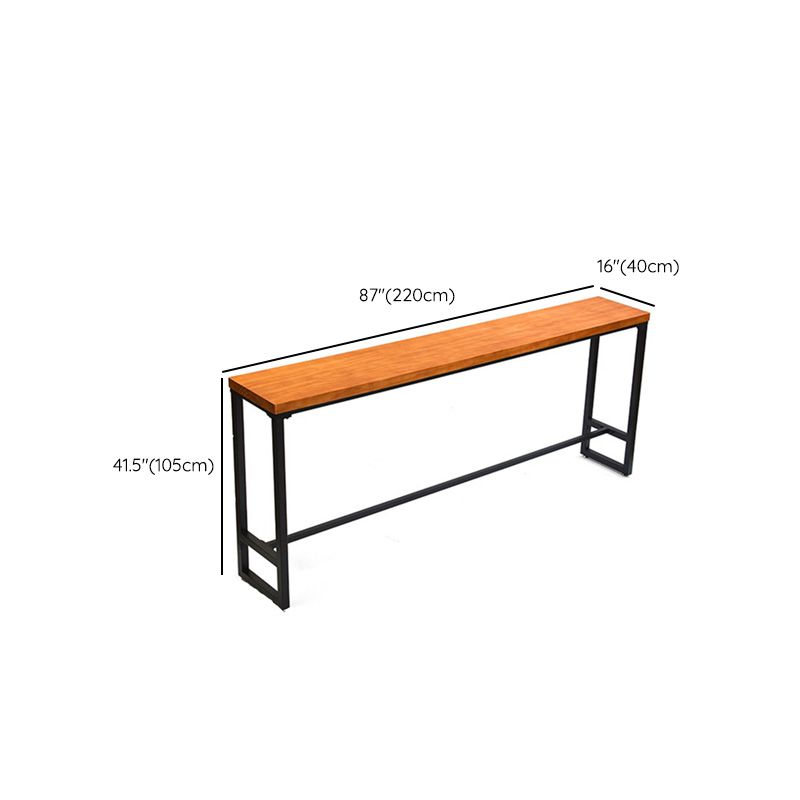 Metal Bar Table Solid Wood Top Bistro Pub Table for Patio Use