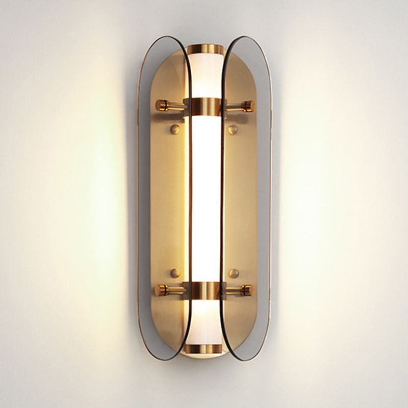 Modern LED Wall Lamp 1-Light Wall Mount Lamp with Glass Shade for Bedroom