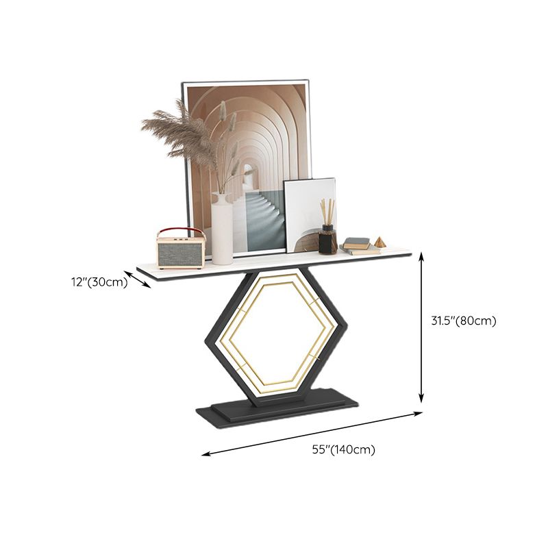 Glam Rectangle Console Accent Table Antique Finish Sofa Console Table