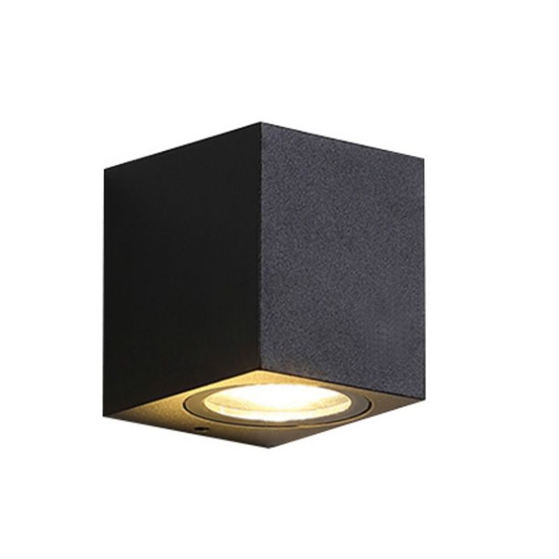 Contemporary Geometric Wall Light Aluminum & Glass Wall Sconce in Black