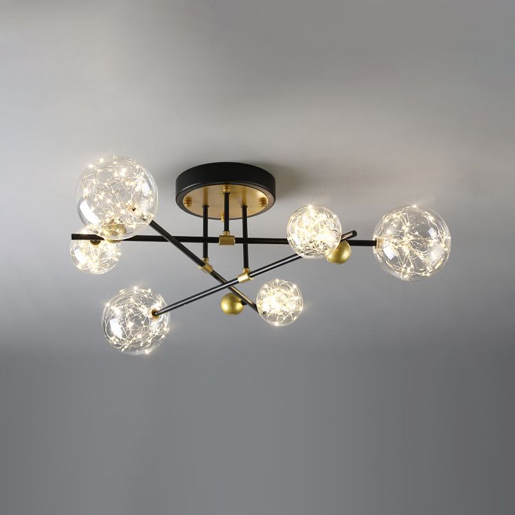 Plafonnier multi-têtes de style contemporain pour salon