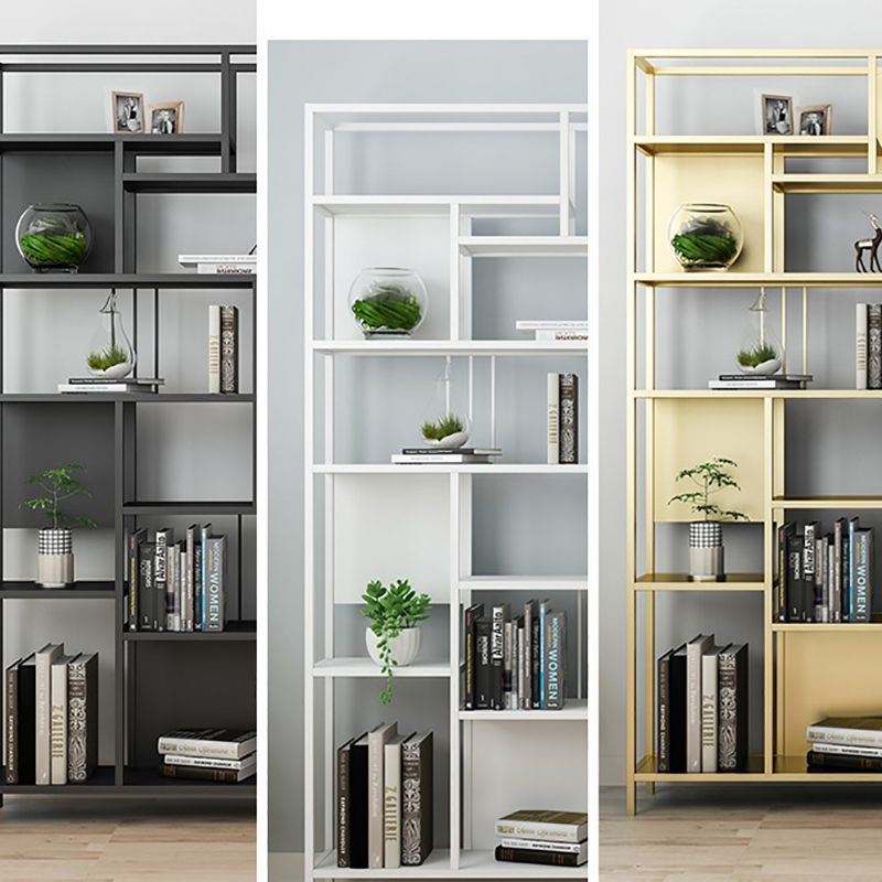 Open Back Shelf Bookcase Glam Vertical Bookcase for Study Room