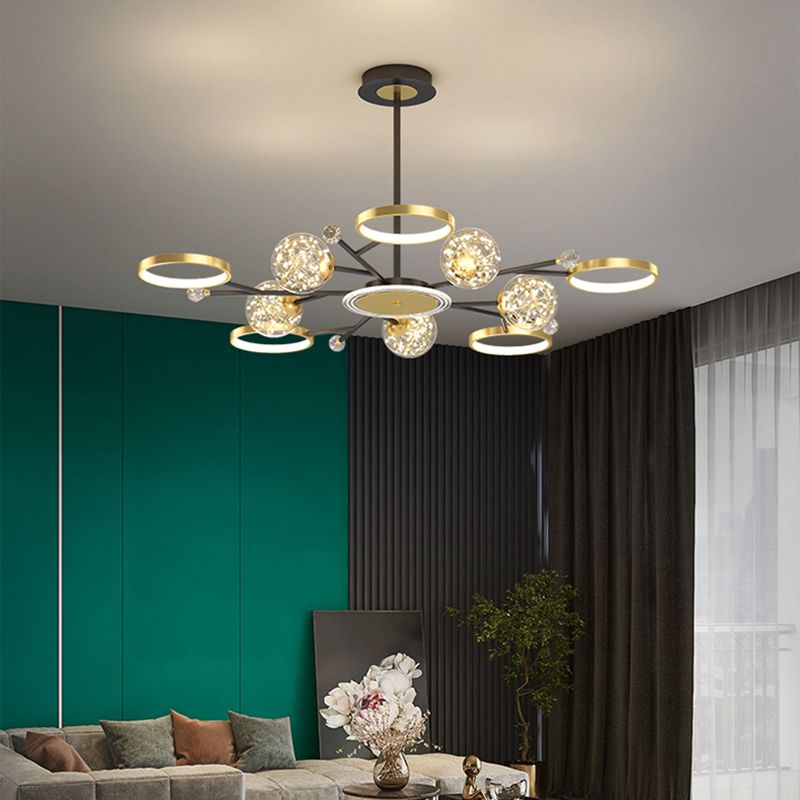 Black and Gold Hanging Pendant Lights Contemporary Glass Hanging Lamps