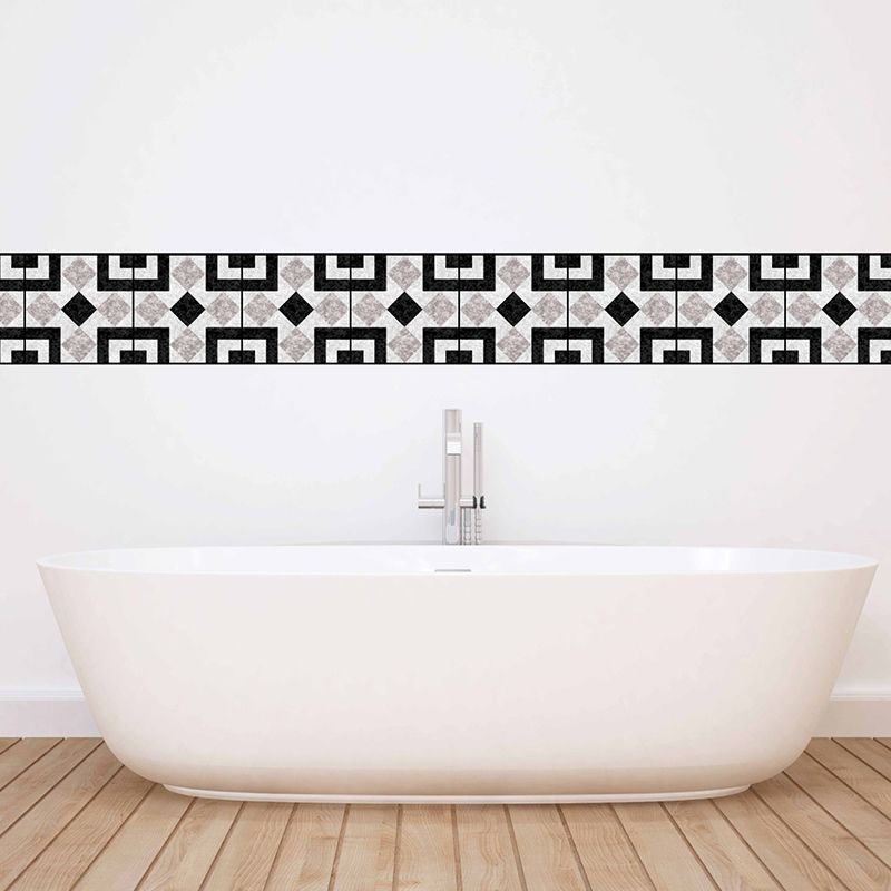 Grey-Black Modern Peel Wallpaper Panels 10 Pcs Symmetric Marble Wall Art for Home