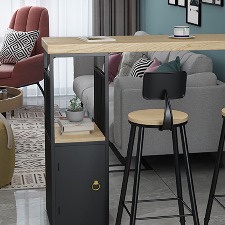 Industrial Bar Height Pub Table Solid Wood Counter Height Dining Table