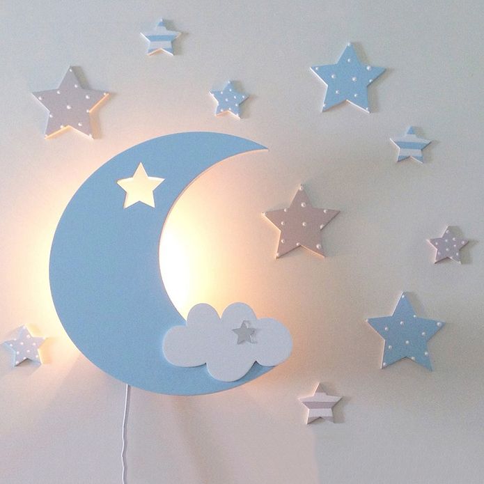 Crescent Cloud Child Schlafzimmer Wandleuchte Acryl -Cartoon -Energieeinsparung LED Wandlampe