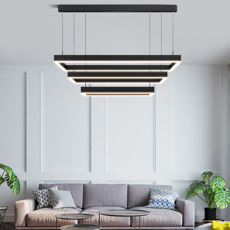 Multiple Squares Chandelier Lights Modern Black Chandelier Metal Orb Chandelier