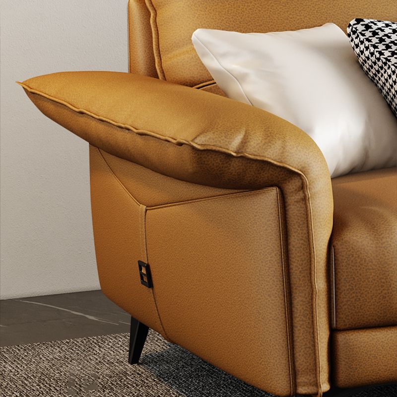 Contemporary Dark Brown Cushions Standard Pillow Top Arm Settee