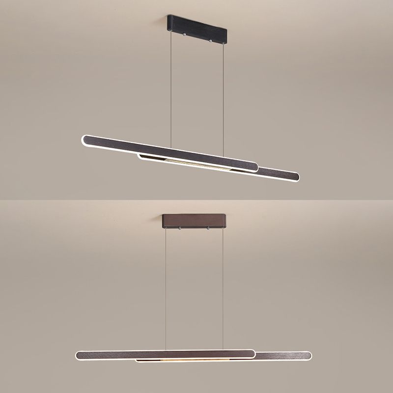 Accensione dell'isola a 2 luci Minimal Style Lampone in metallo a forma lineare