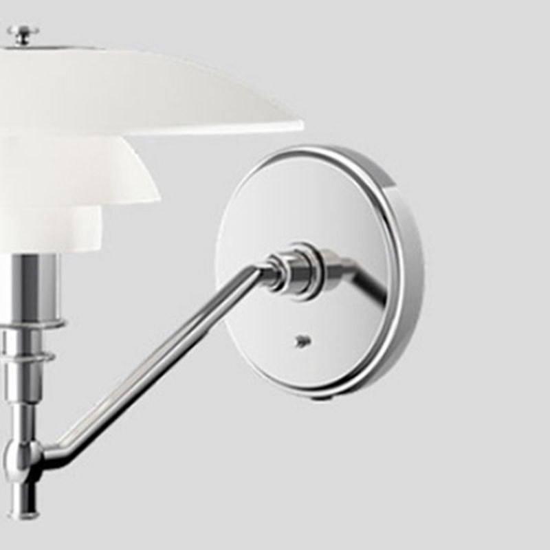 Industrial Glass Wall Lighting Ideas White Shade Wall Lamp for Living Room