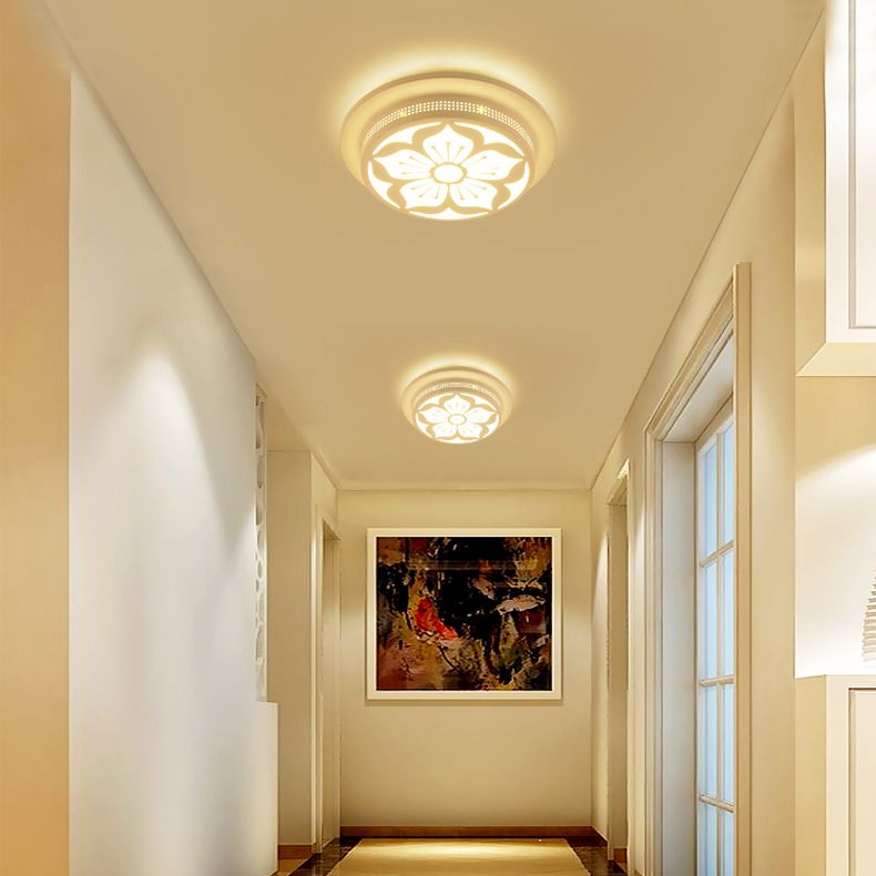 Art Deco Flush Mount Ceiling Light Circular Acrylic Ceiling Lamp for Hallway