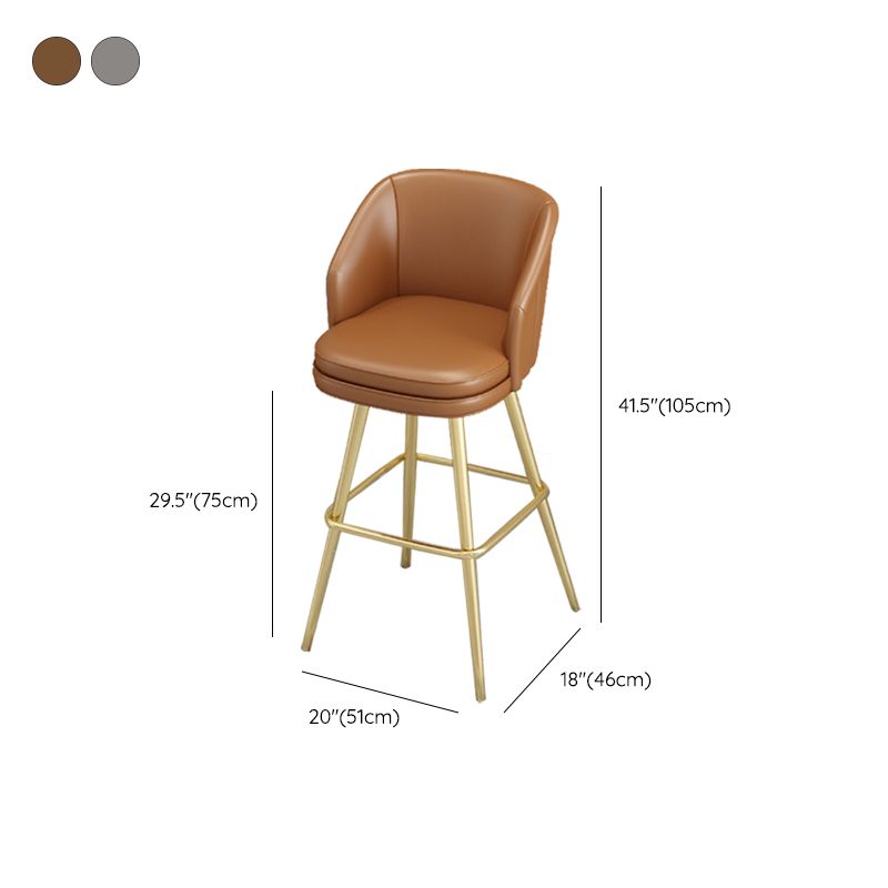 Contemporary Upholstered Counter Stool Rectangle Bar-height Bar Stool for Living Room